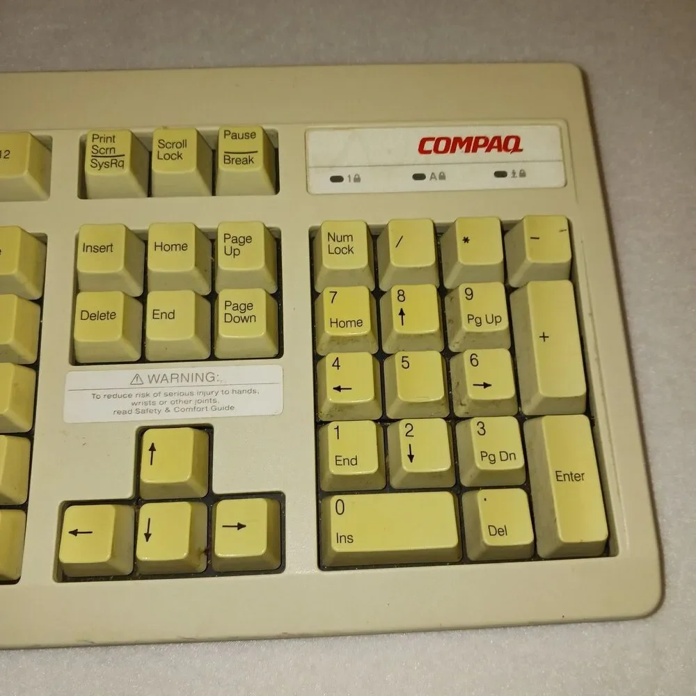 COMPAQ Keyboard RT101 120375-001B Vintage Mechanical Keyboard Wired Clacky Keys